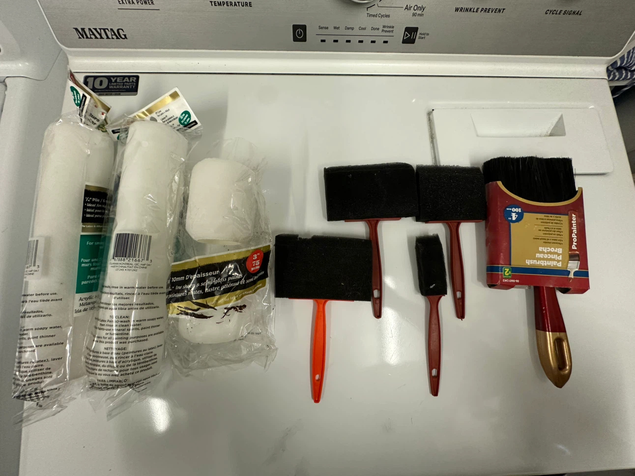 Assorted Paint Rollers and Brushes