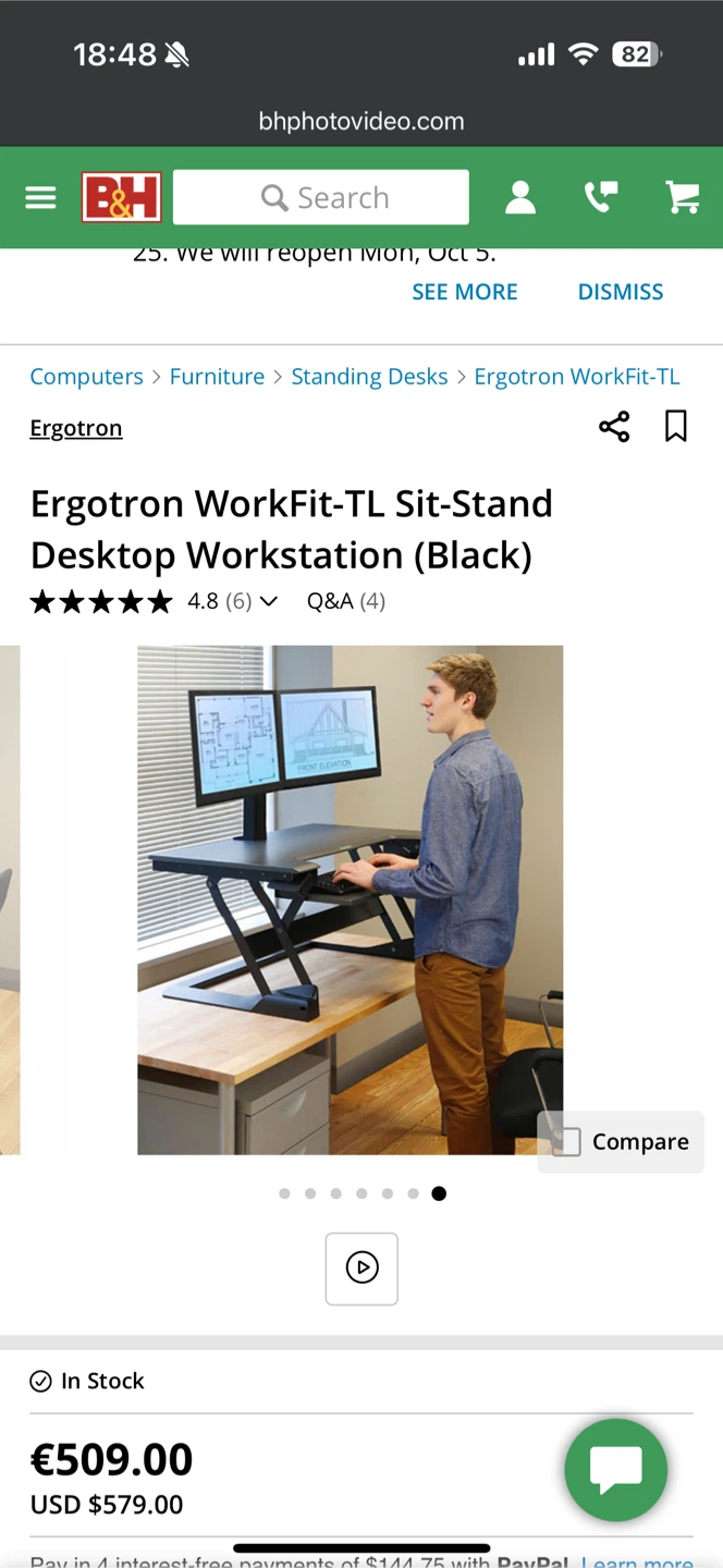 Ergotron Sit-Stand Desktop Workstation (White)