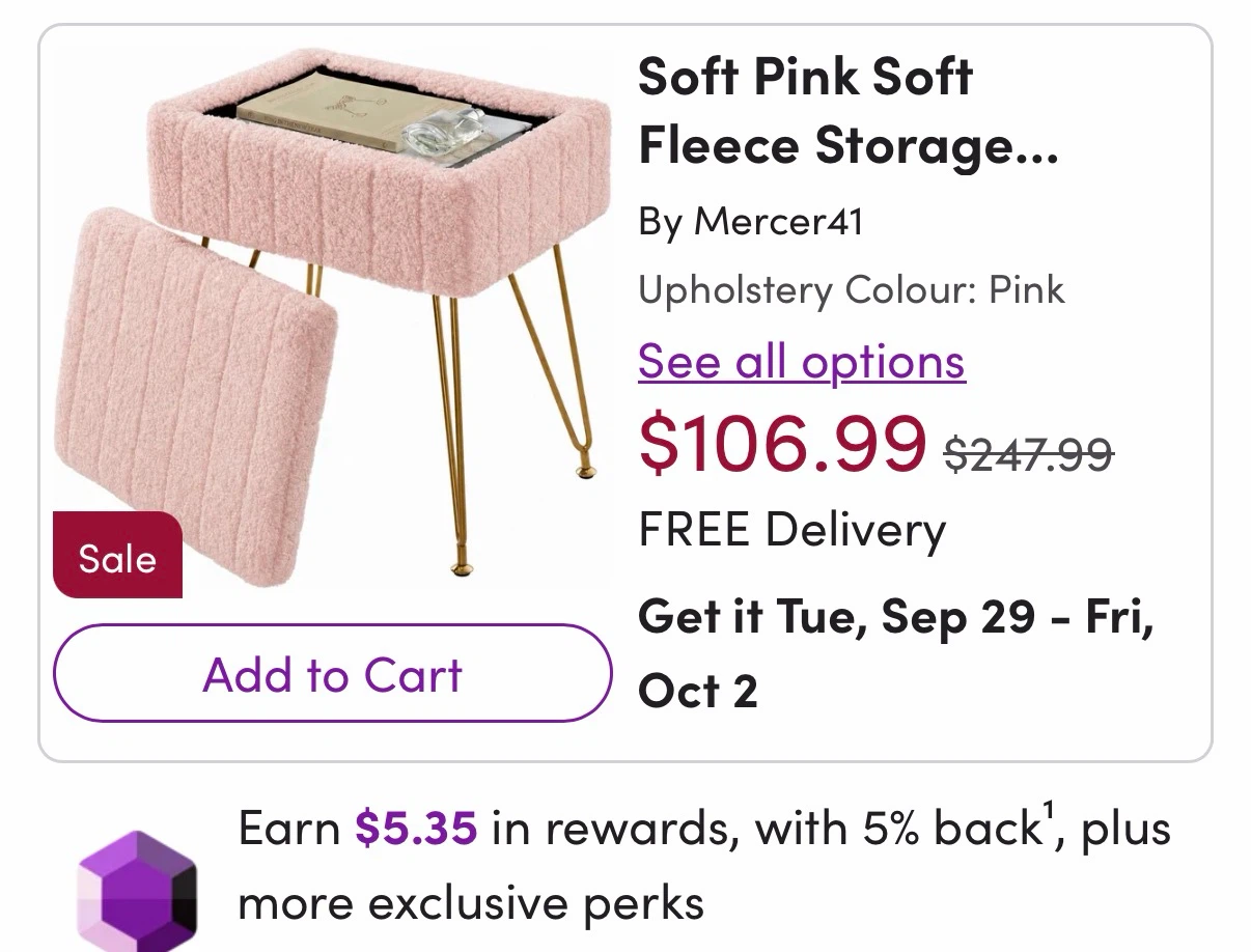 Pink Faux Fur Storage Ottoman - photo 3