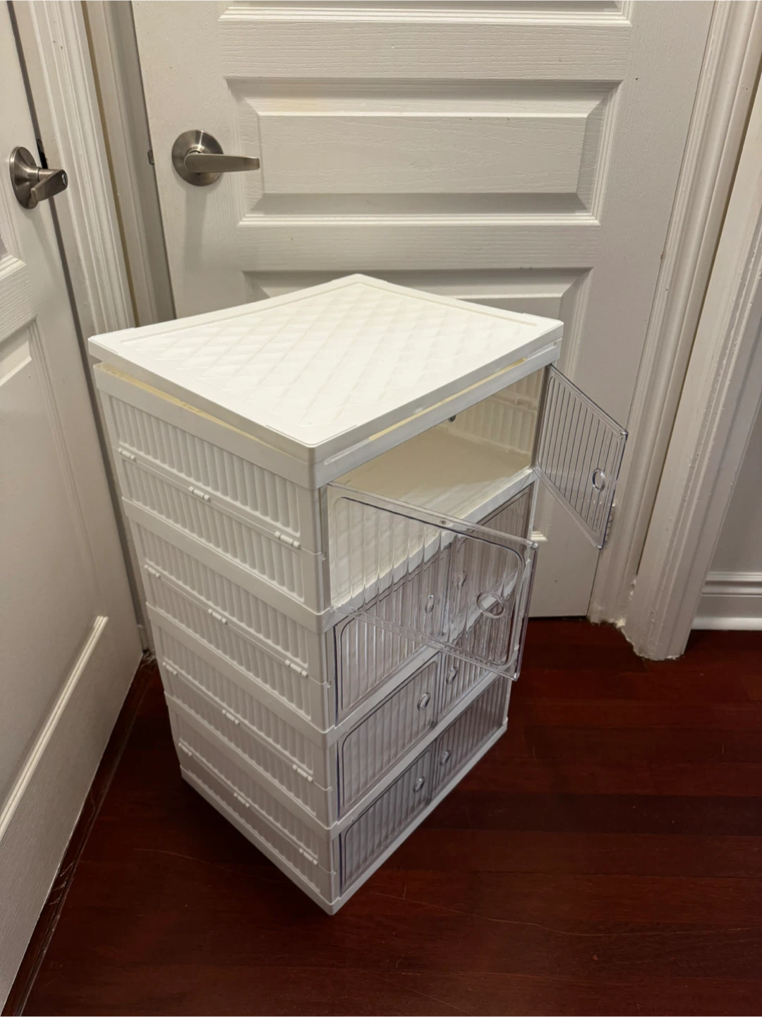 4-Tier White Storage Organizer with Clear Doors - photo 2