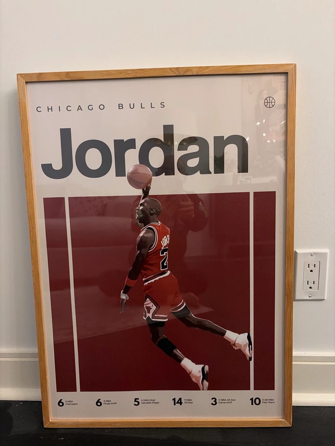 Michael Jordan Chicago Bulls Framed Poster 21x29 Wood Frame