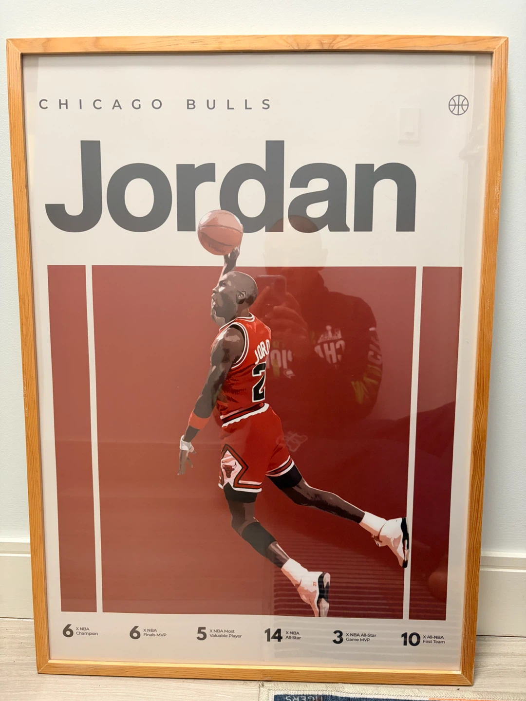 Michael Jordan Chicago Bulls Framed Poster 21x29 Wood Frame - photo 2