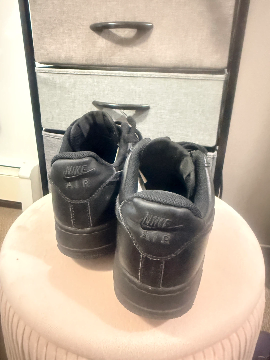 Nike Air Force 1 Black Sneakers Size 9 - photo 3