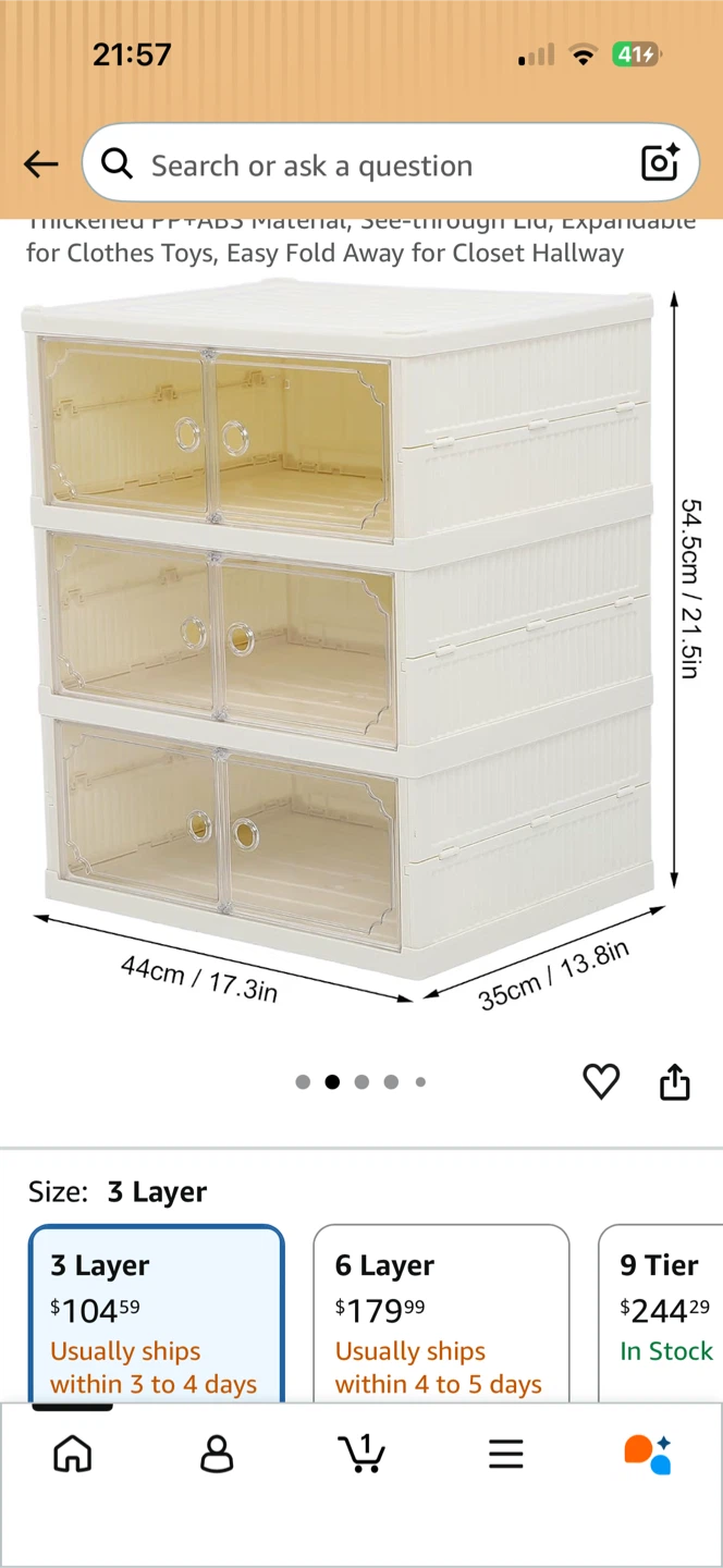 4-Tier White Storage Organizer with Clear Doors - photo 3