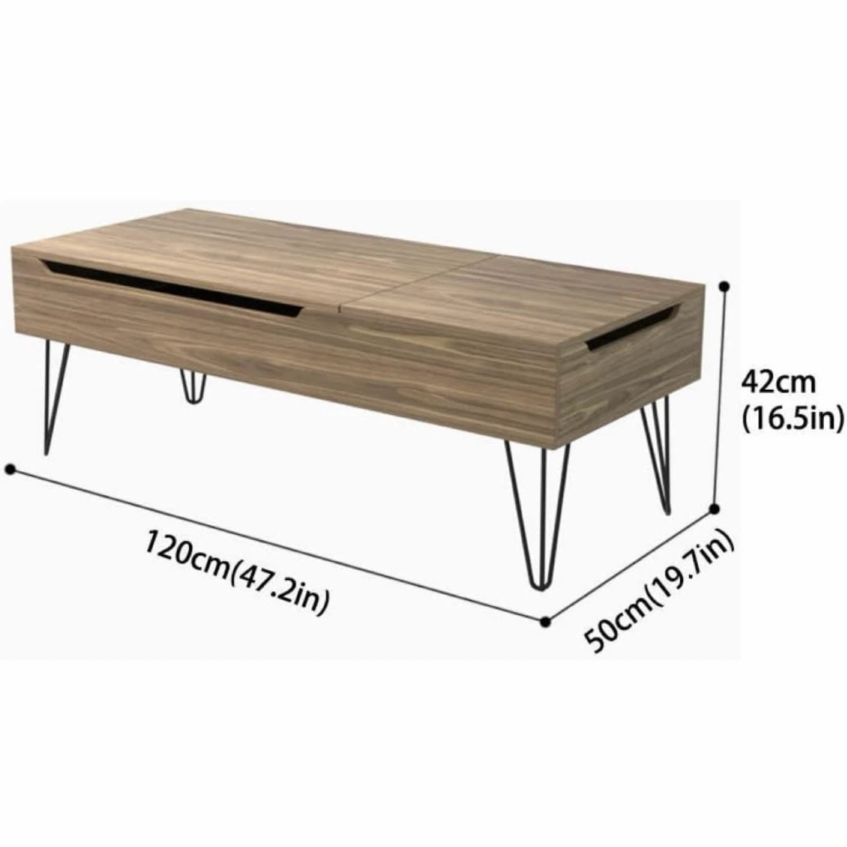 Wood Grain Lift-Top Coffee Table