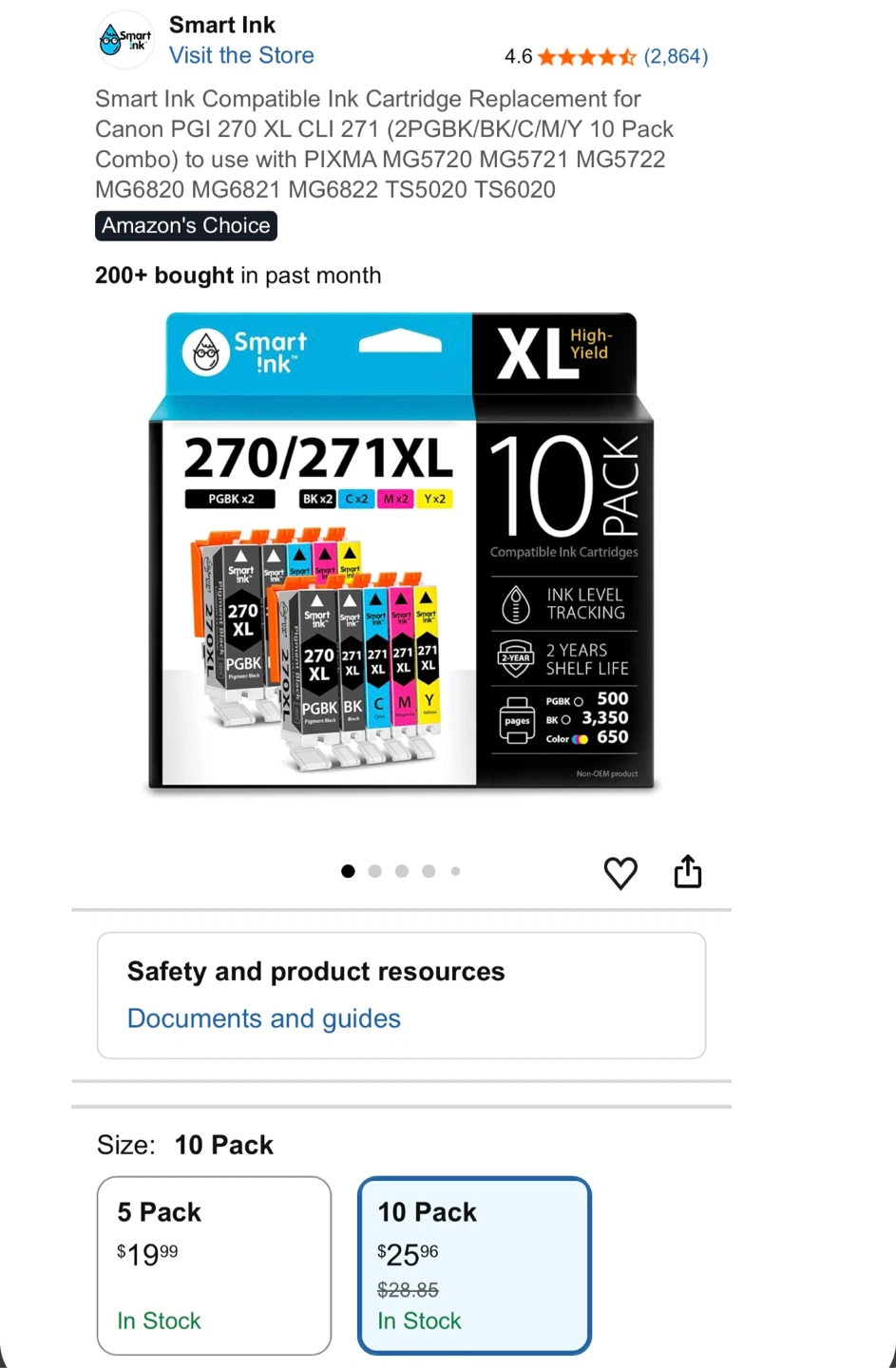 Smart Ink 270XL & 271XL Ink Cartridges 10 Pack