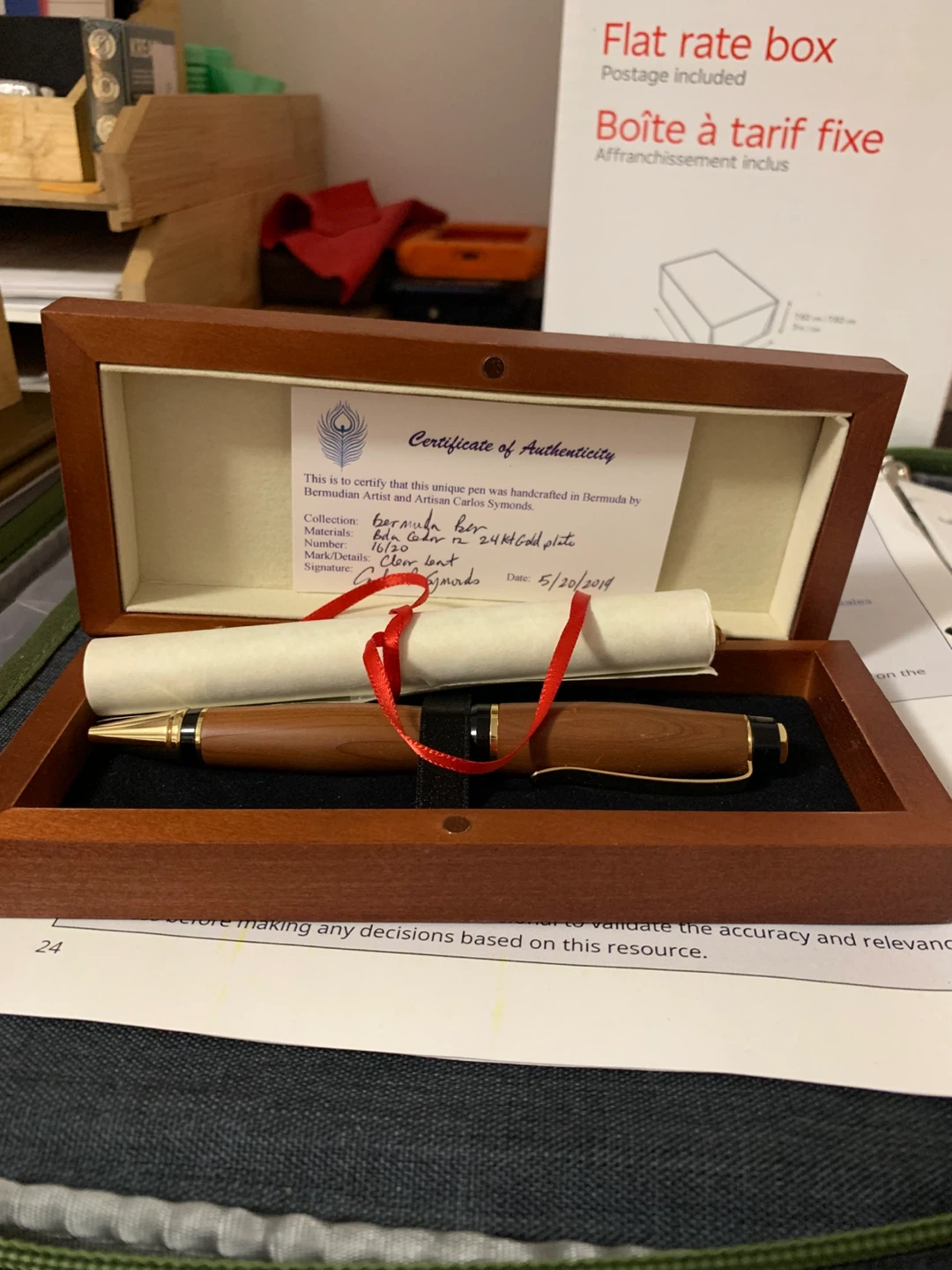 Handcrafted Carlos Symonds Bermuda Cedar Pen