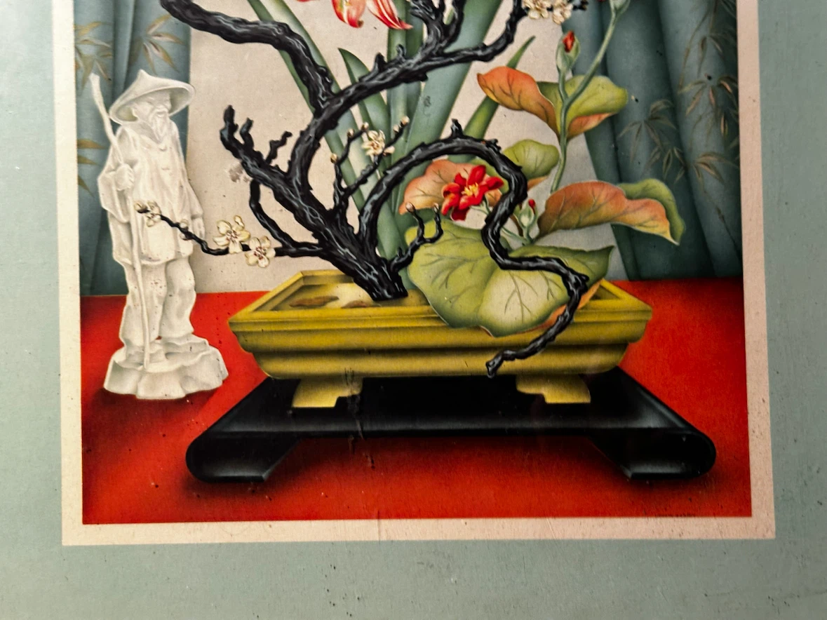 Vintage 1950s "Exotic Blossoms" Framed Print 18x15 - photo 2