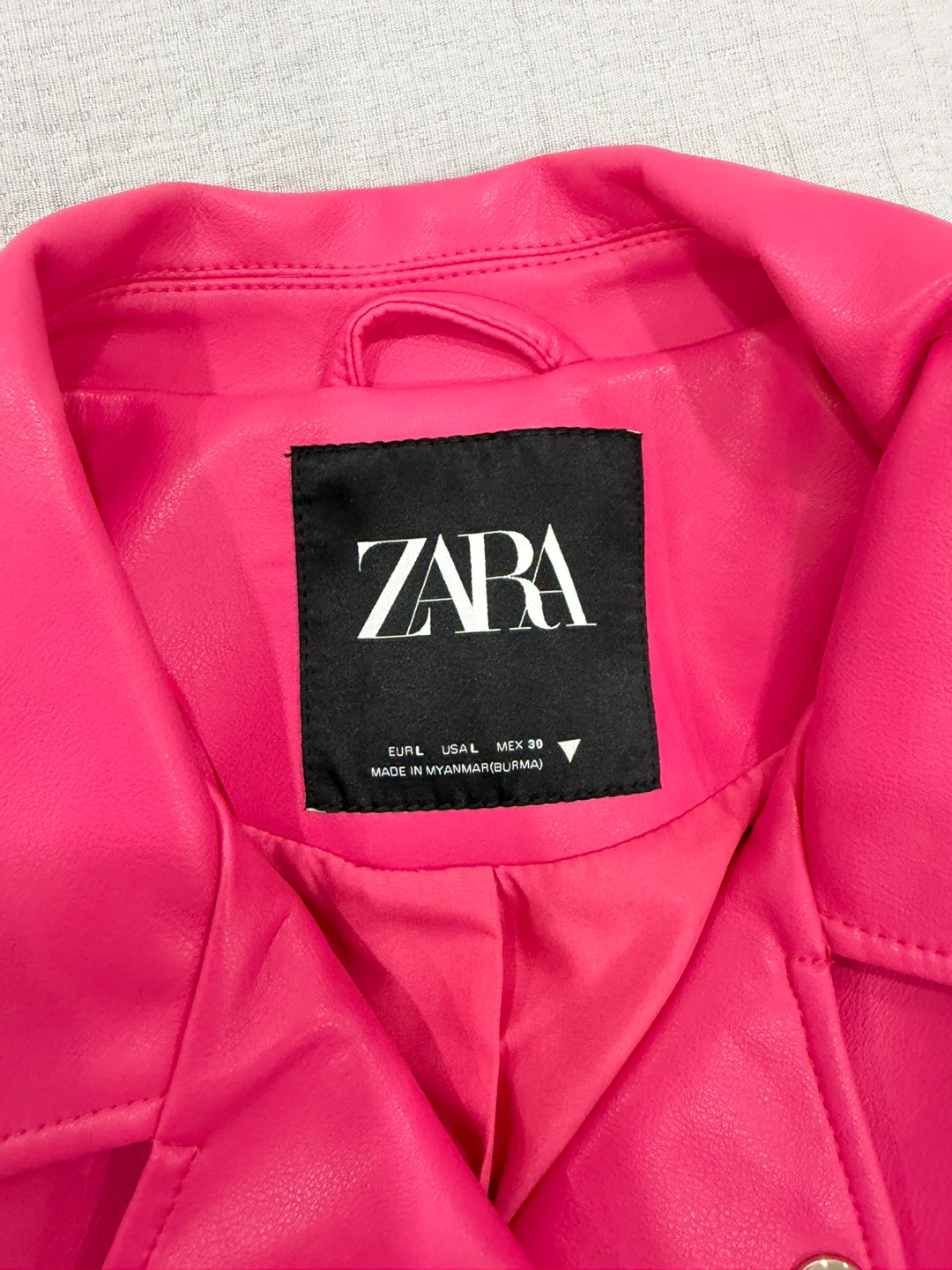 Zara Hot Pink Faux Leather Jacket - photo 2