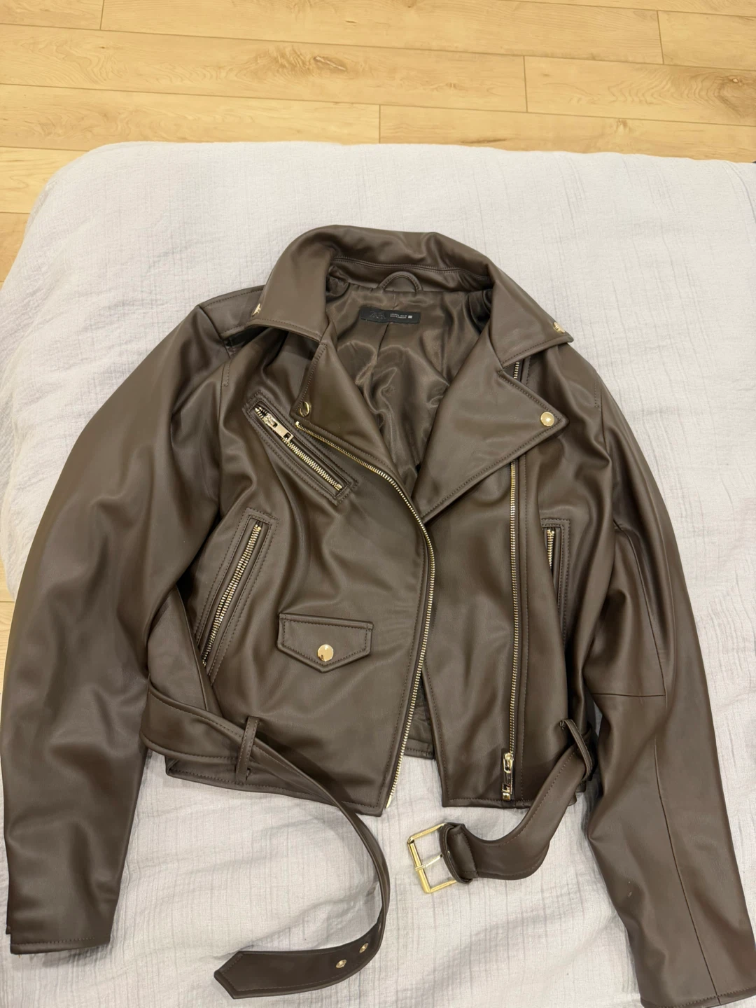 ZARA Brown Faux Leather Jacket