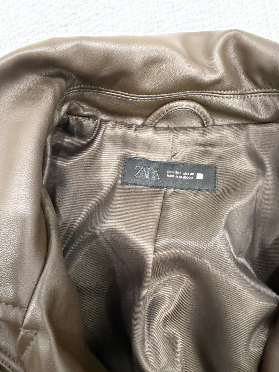 ZARA Brown Faux Leather Jacket - photo 2