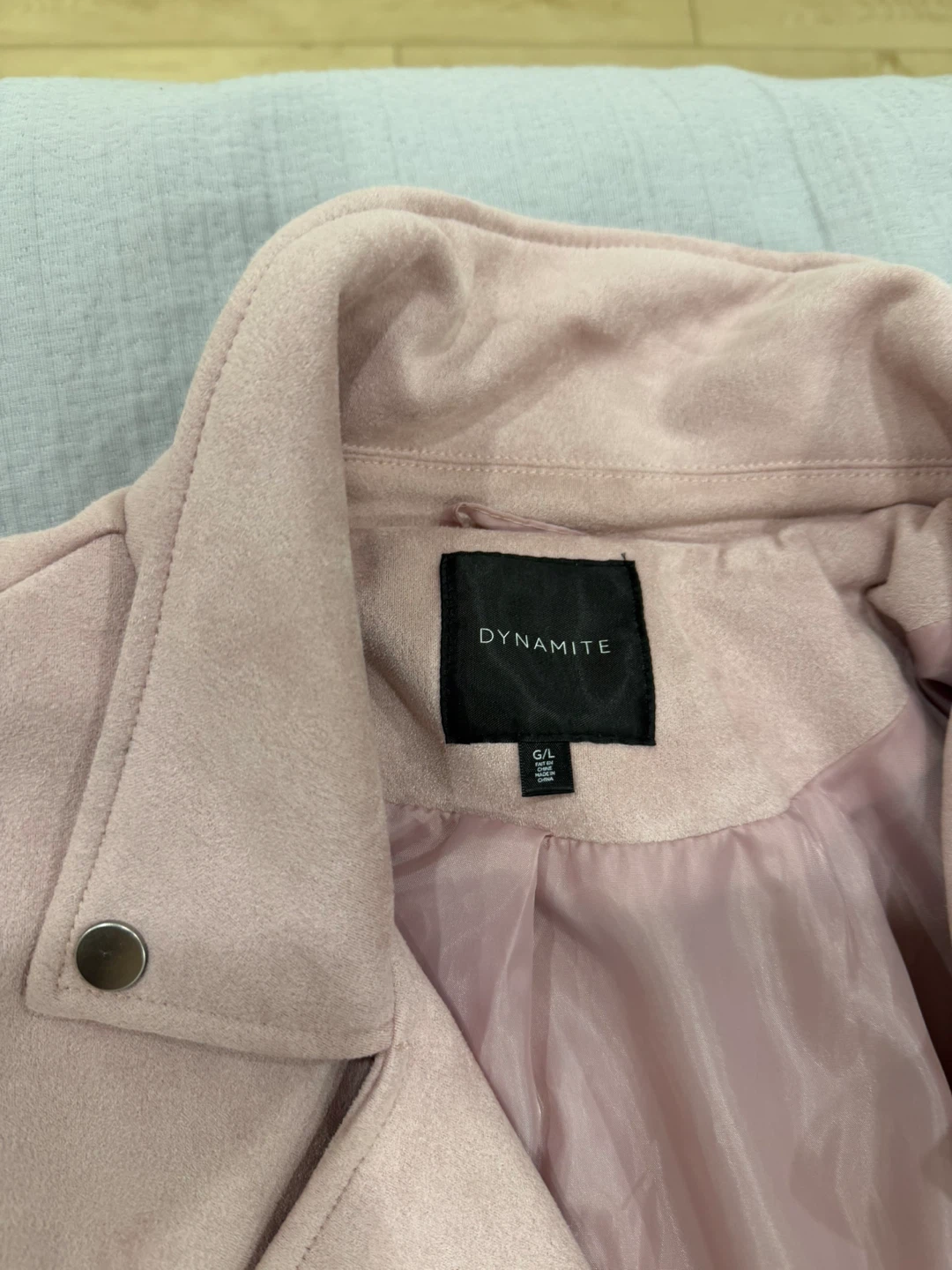 Dynamite Pink Suede-Look Moto Jacket - photo 2