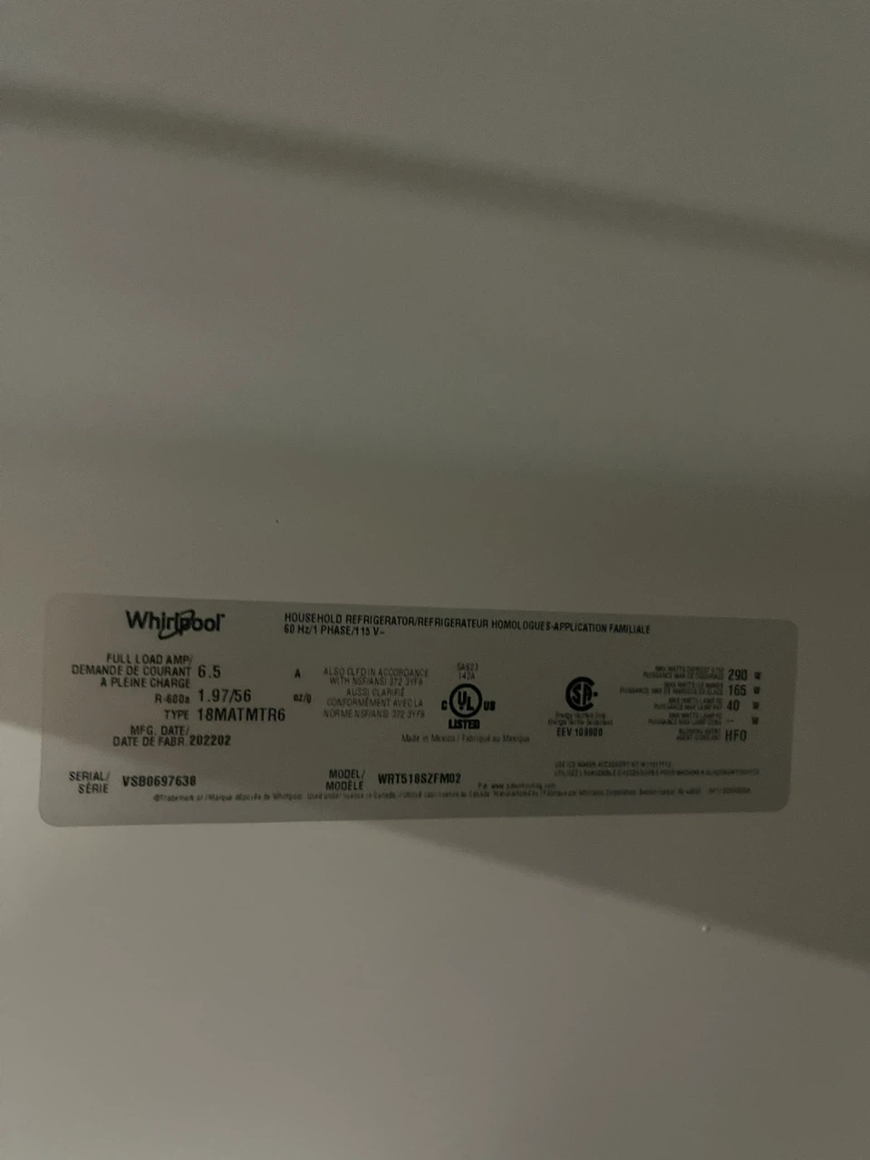 Whirlpool Top-Freezer Refrigerator - photo 2