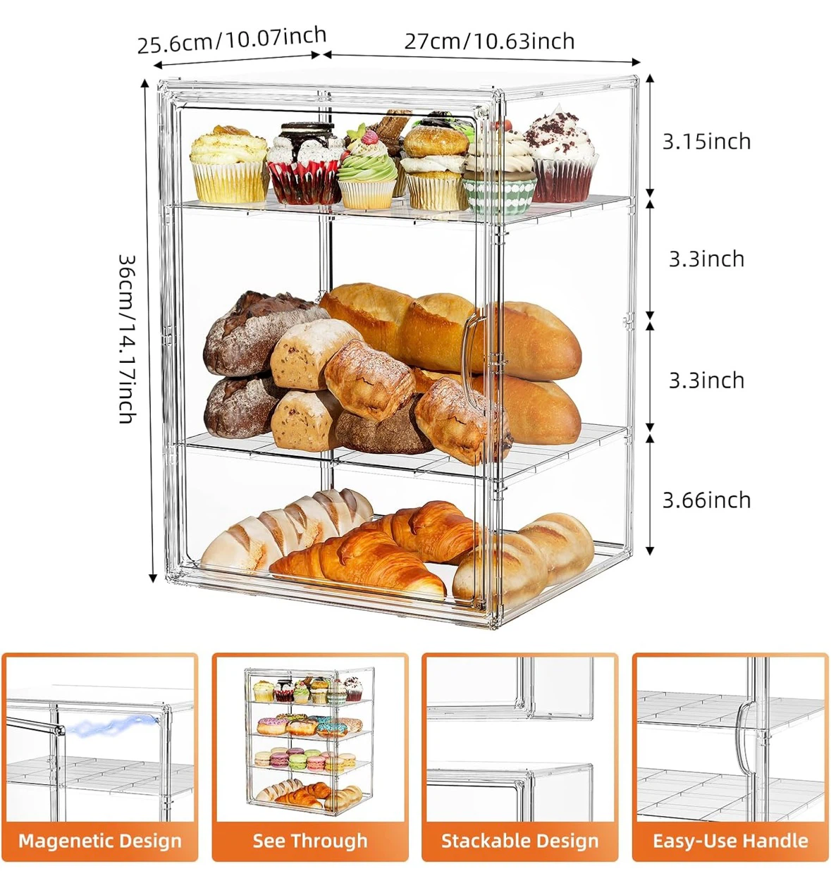 MSHOMELY 4 Tier Acrylic Dessert Display Case - XXL - photo 3