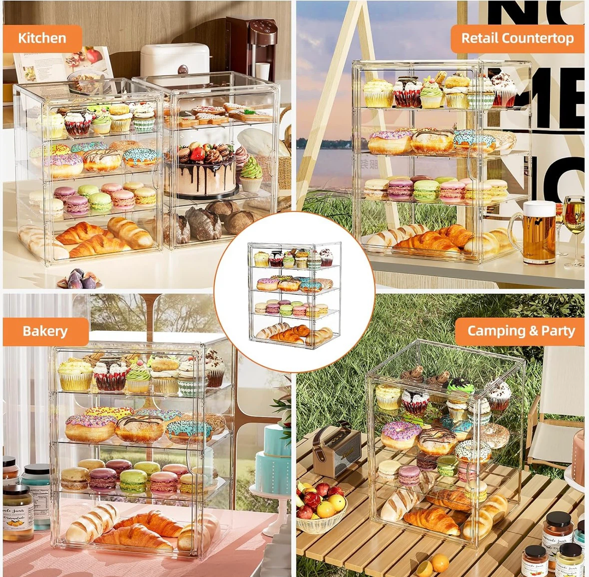 MSHOMELY 4 Tier Acrylic Dessert Display Case - XXL - photo 4