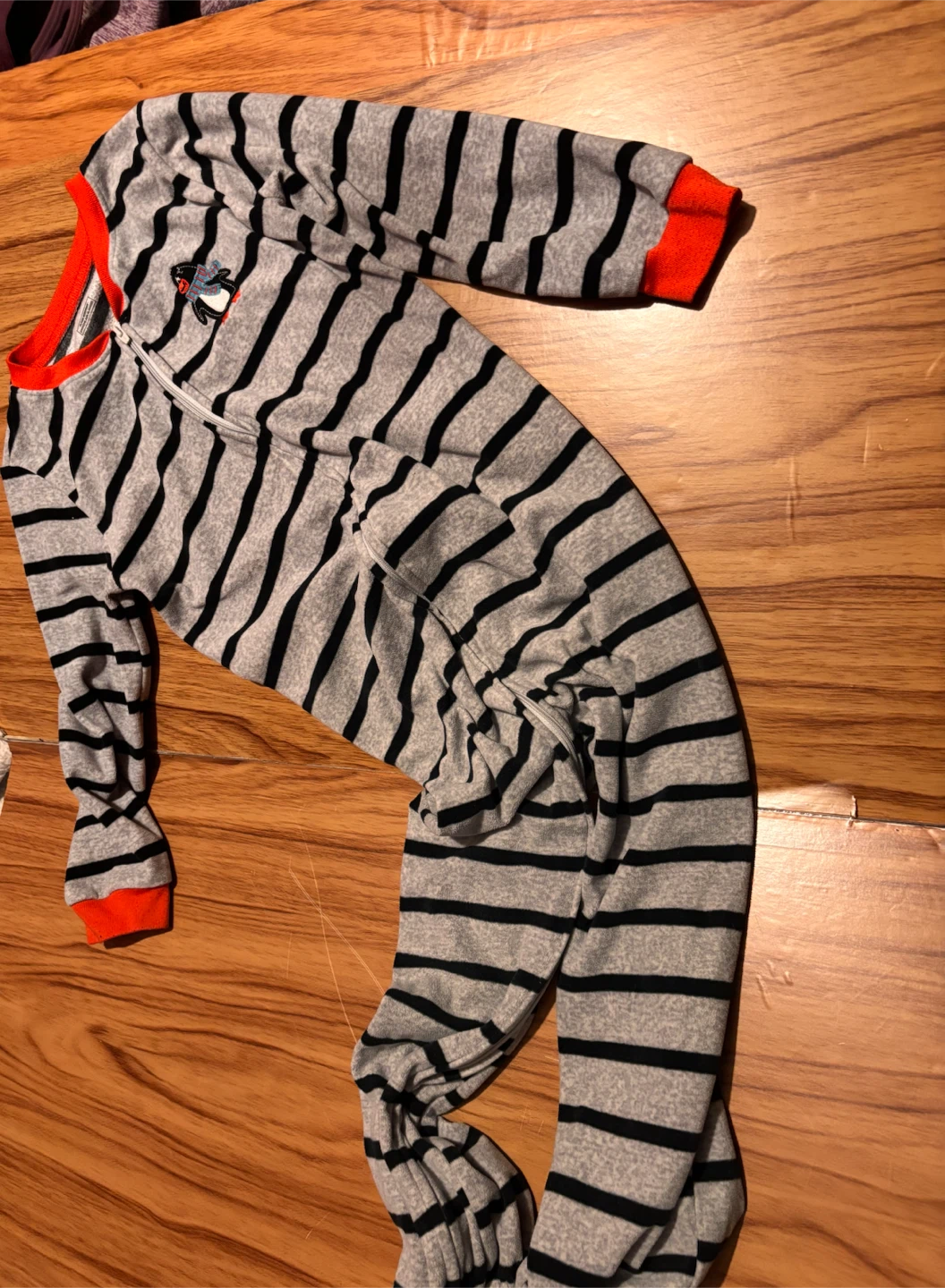 Carter's Size 6 Striped Penguin Footed Pajamas