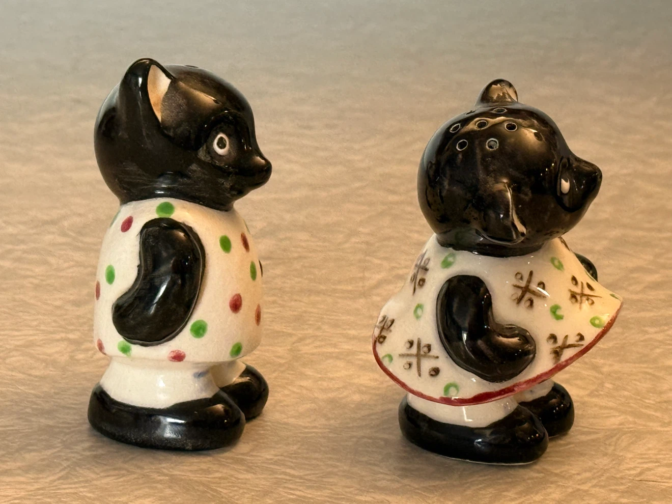 Vintage black cats salt and pepper set - photo 4