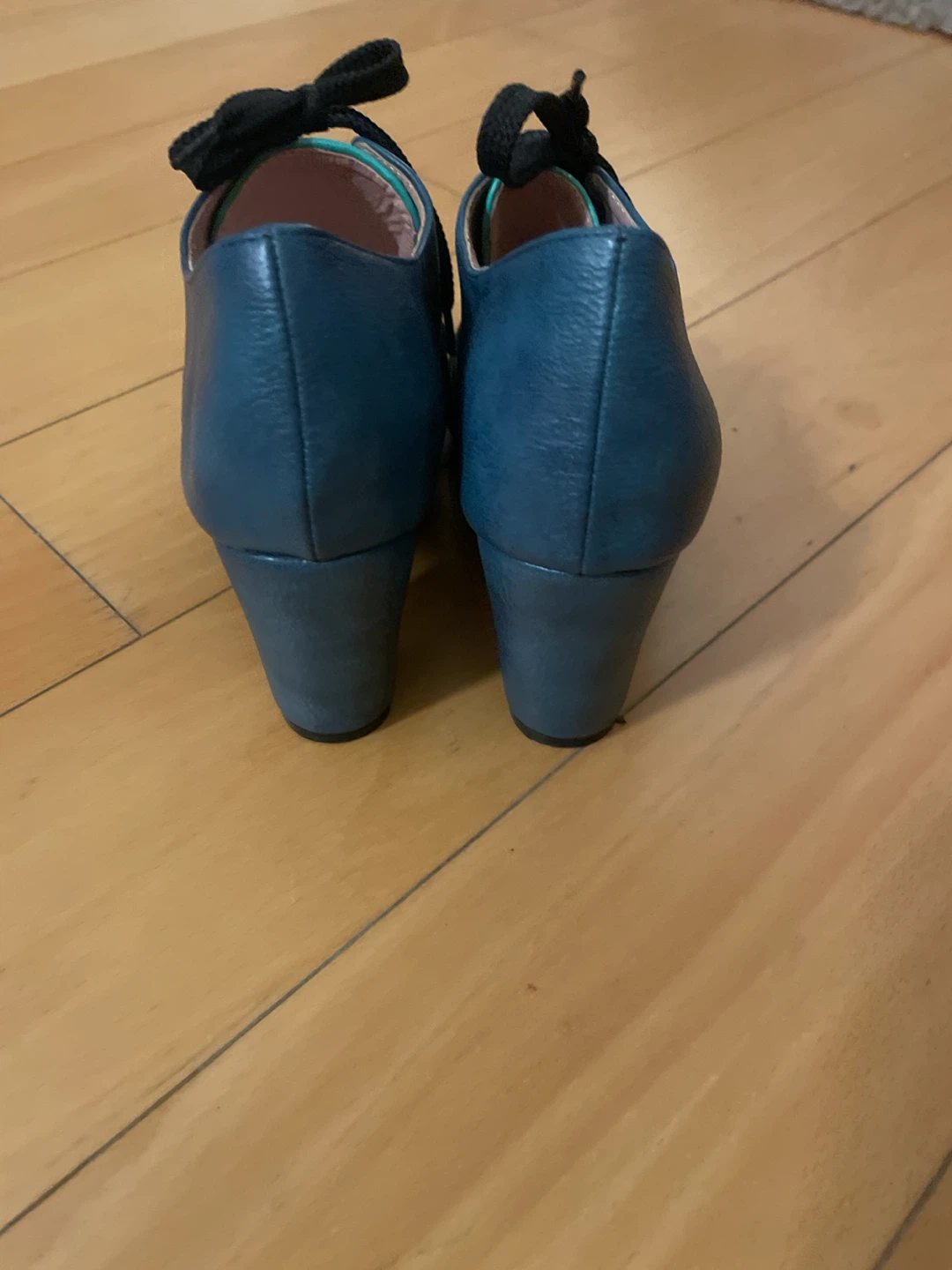 Blue and Teal Lace-Up Heels Size 38 - photo 4