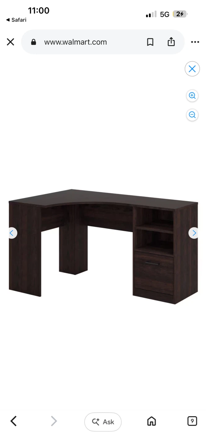Sauder Dark Wood L-Shaped Corner Desk - photo 2
