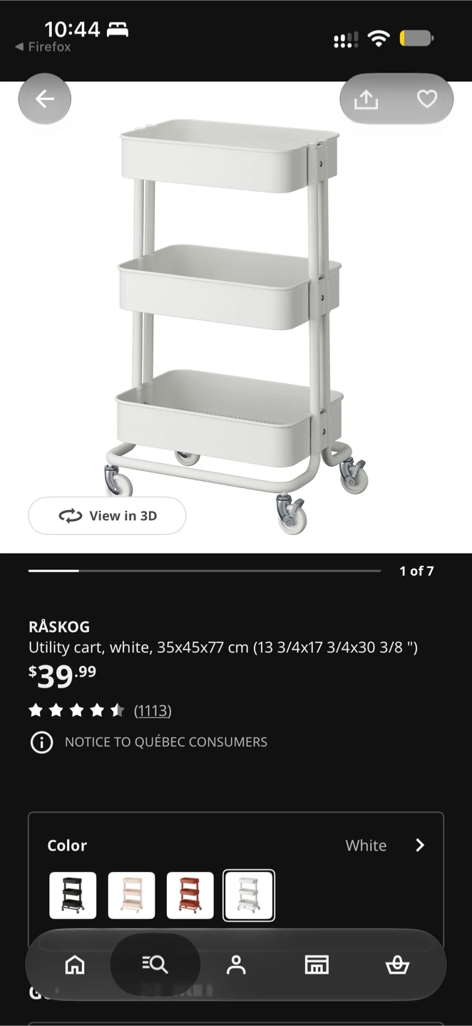 IKEA RÅSKOG Utility Cart - White