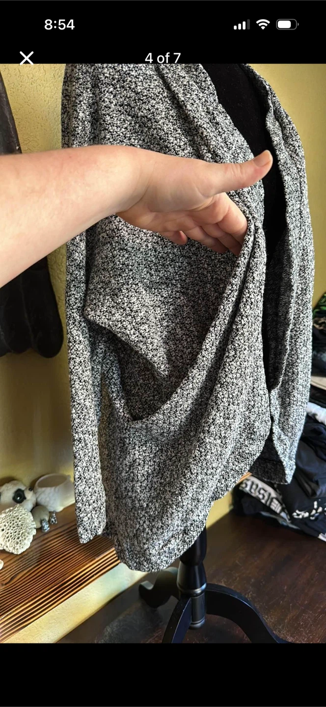 Green Envelope Open Front Cardigan Sweater With Pockets - photo 4