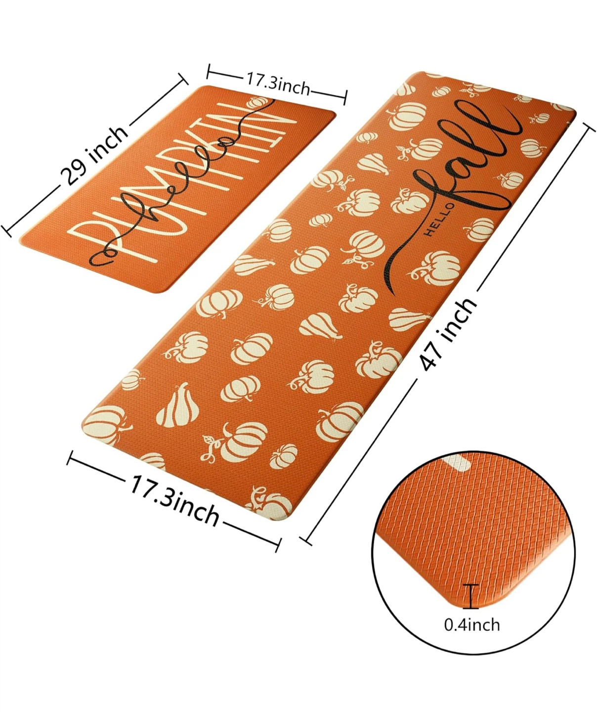Set of 2 Pumpkin Theme Kitchen Mats - photo 3