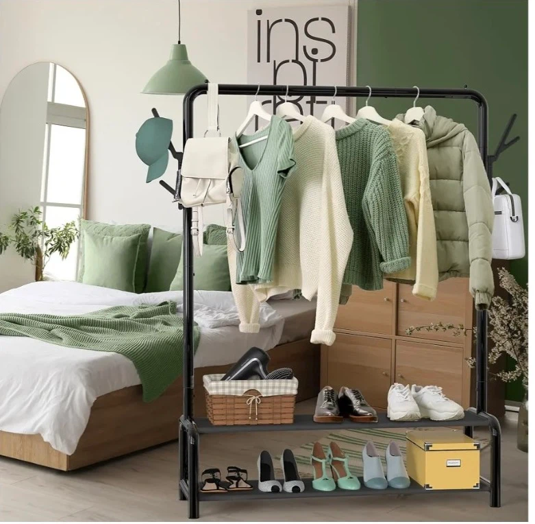 Simple Houseware Garment Rack with Shoe Shelves - photo 4