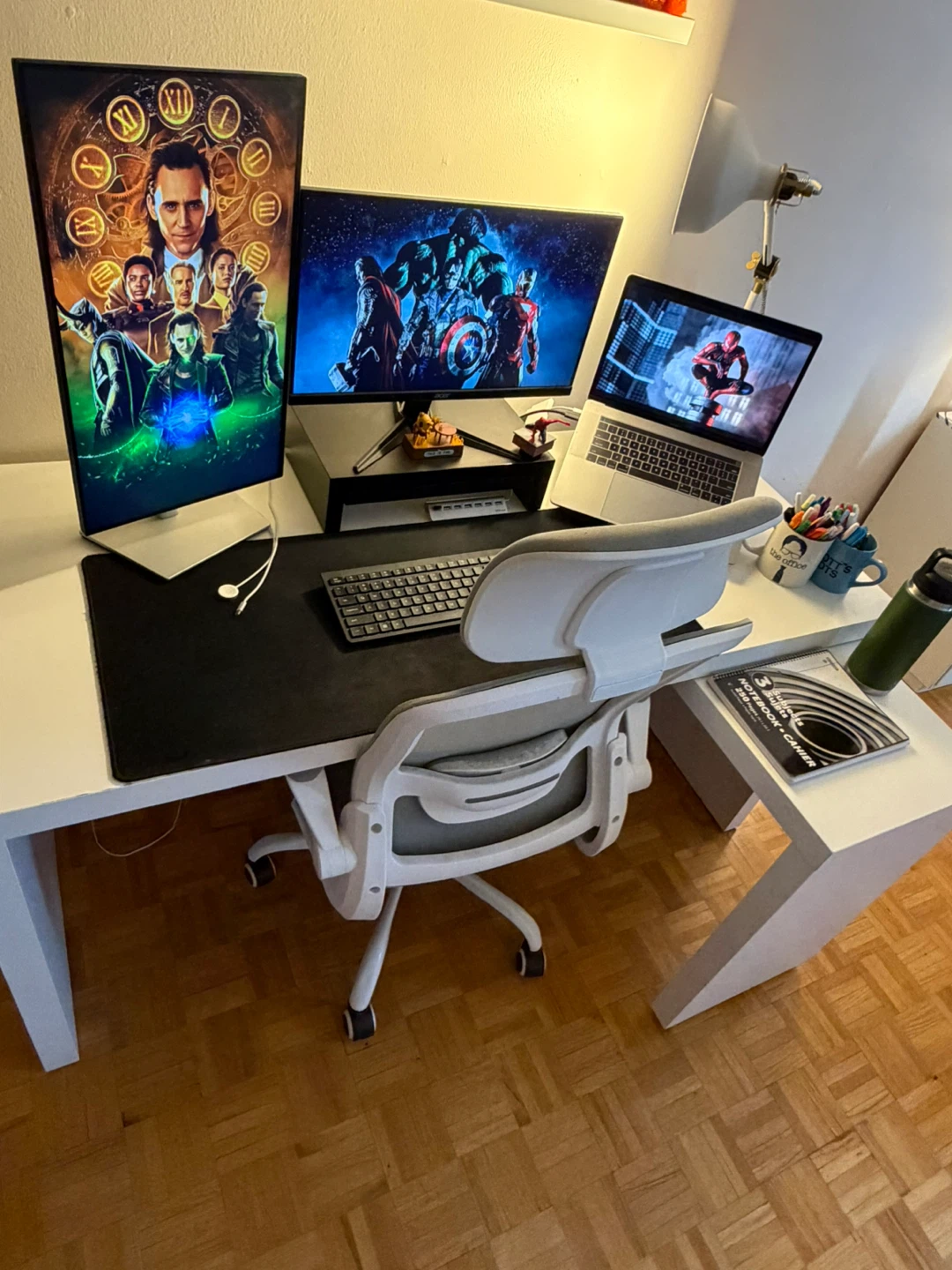 IKEA Malm White Desk with Pull-out Panel