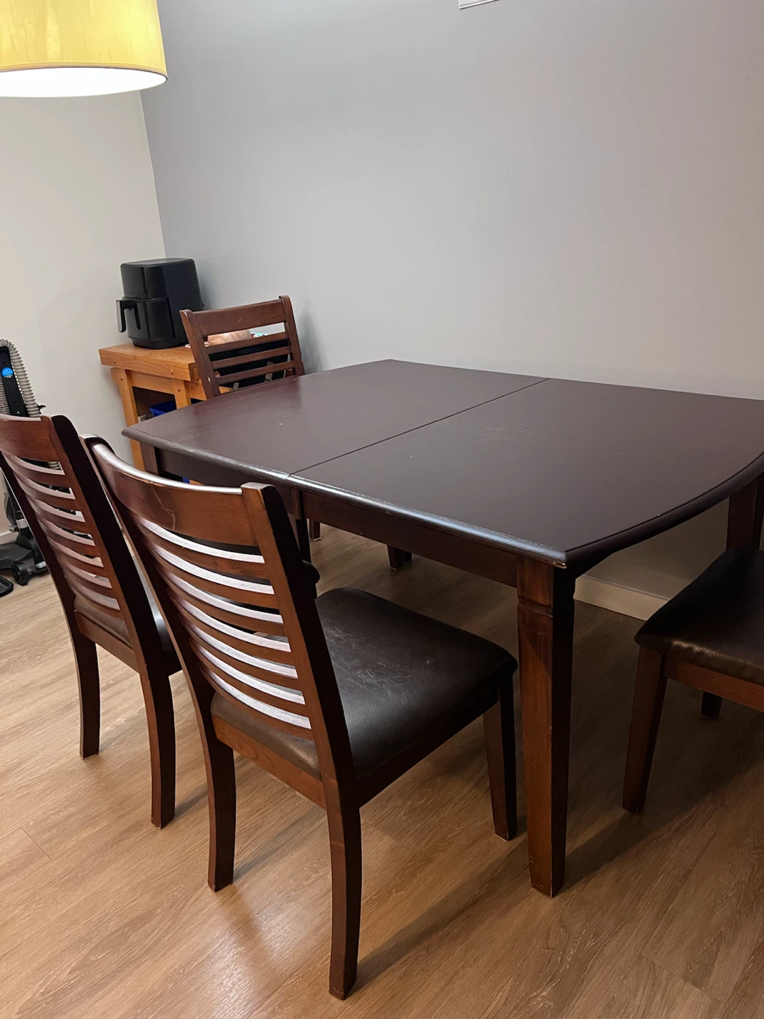 Dark Wood Dining Table and 5 Chairs Set - photo 2