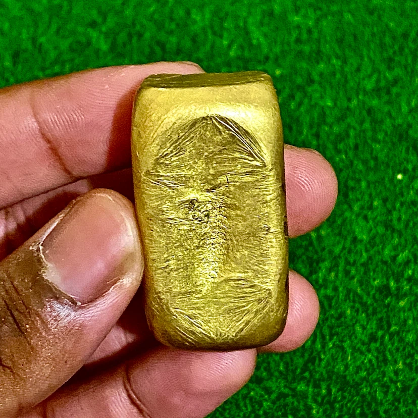 4-Piece Gold Painted Metal Bar Nugget Set - photo 2