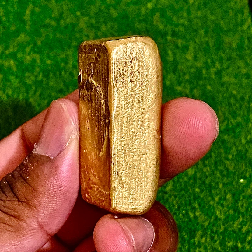 4-Piece Gold Painted Metal Bar Nugget Set - photo 3