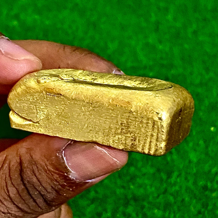 4-Piece Gold Painted Metal Bar Nugget Set - photo 4