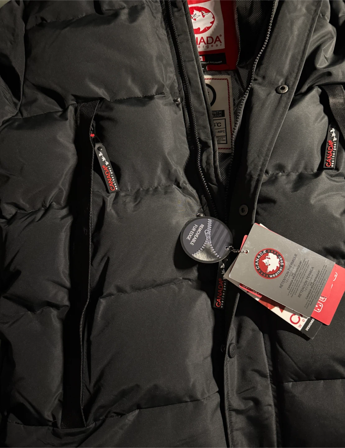 Canada Weather Gear Men’s Heavyweight Puffer Parka Jacket Black - photo 5