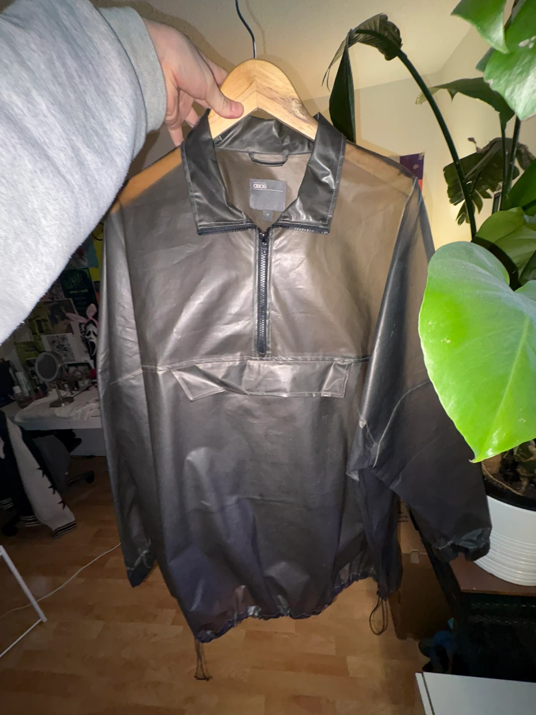 ASOS DISIGN Translucent Half-Zip windbreaker