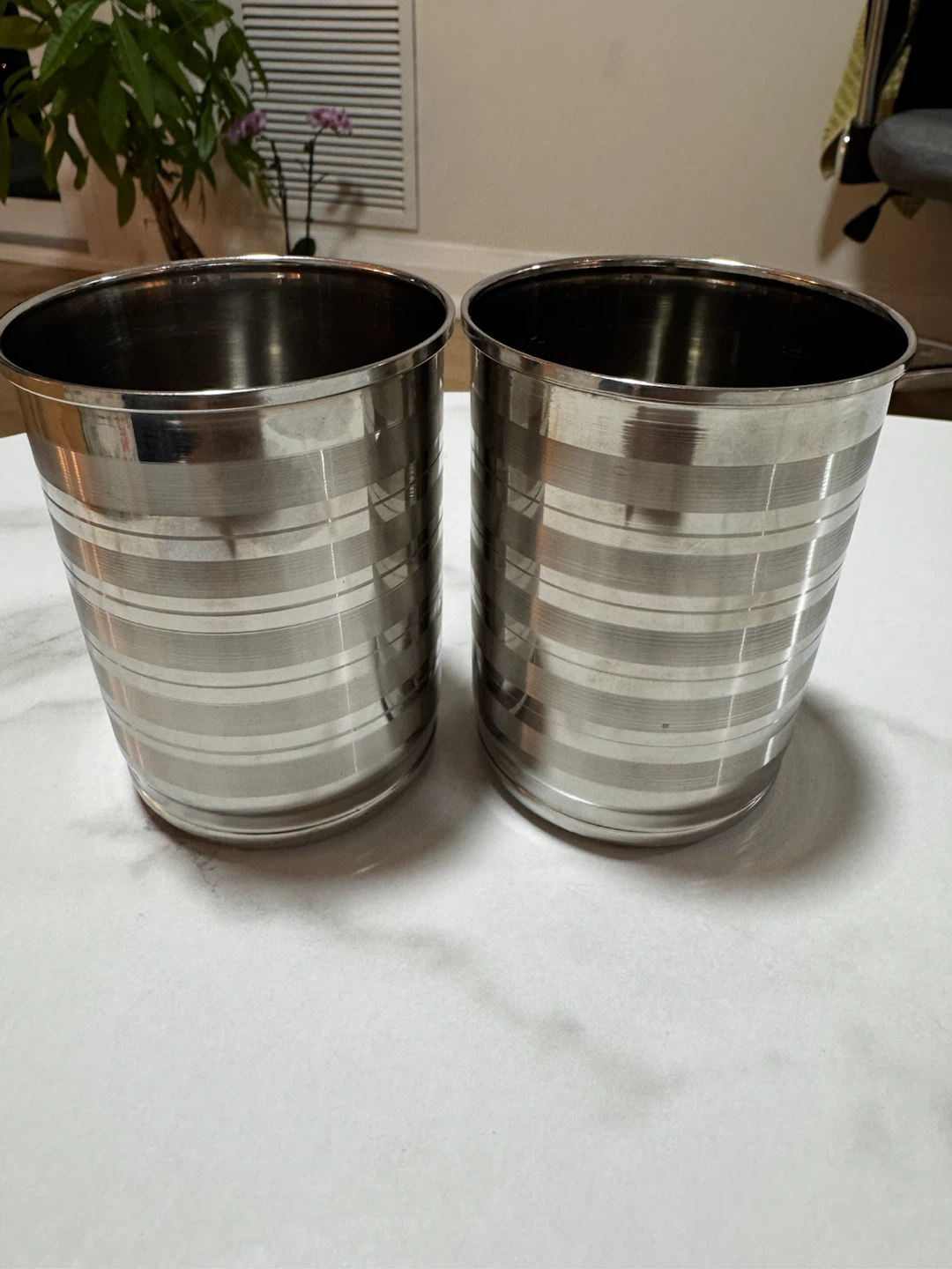 Set of 4 Stainless Steel Glasses
