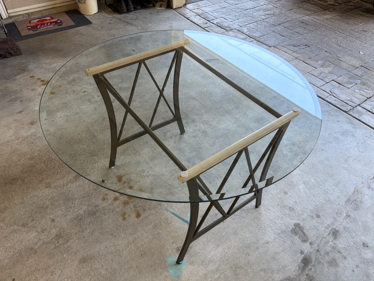 Round Glass Top Dining Table - photo 2