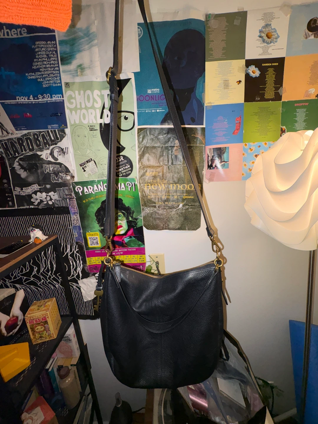 Fossil Black Leather Hobo Bag