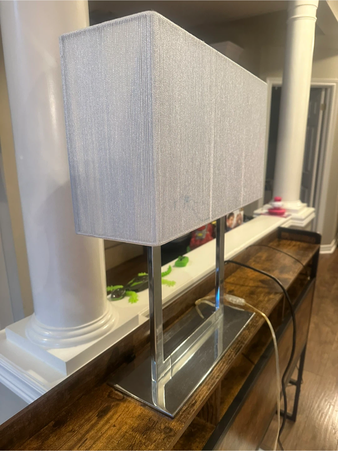 Chrome Table Lamp with Crystal Accents - photo 2
