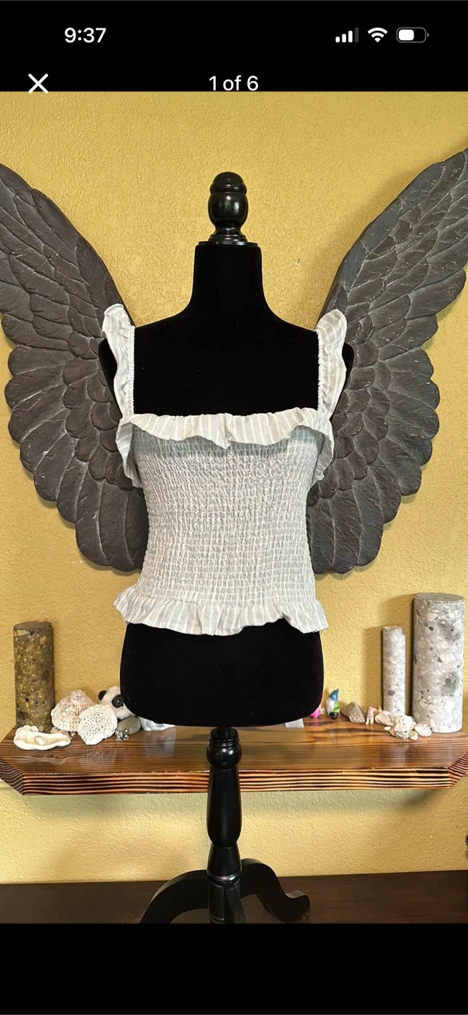 Aeropostale Linen Crop Top With Ruffles