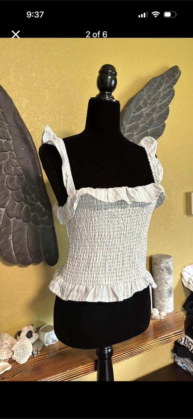 Aeropostale Linen Crop Top With Ruffles - photo 2