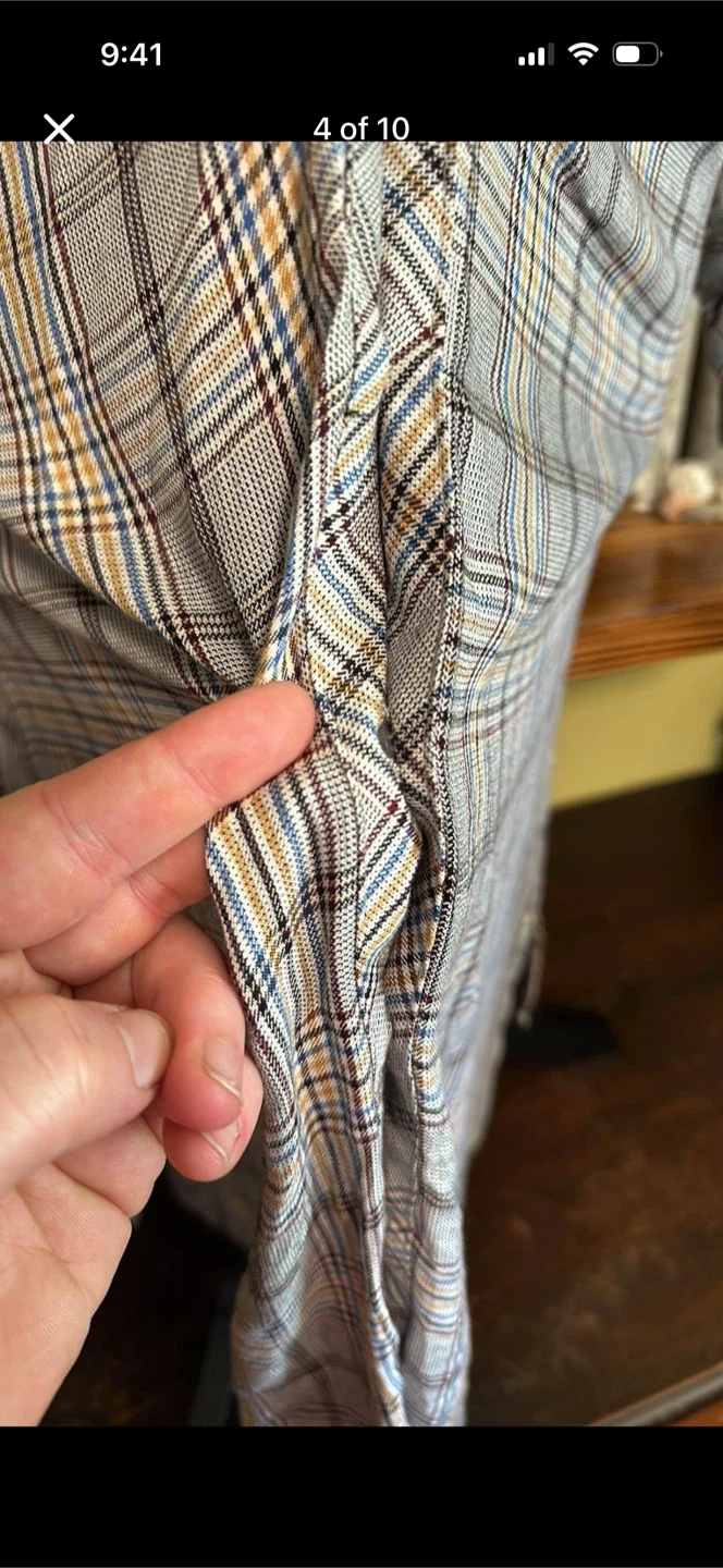 Next Plaid Longsleeve Button Down Dress - photo 4
