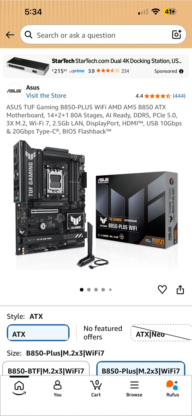 ASUS TUF Gaming B850-PLUS WiFi Motherboard
