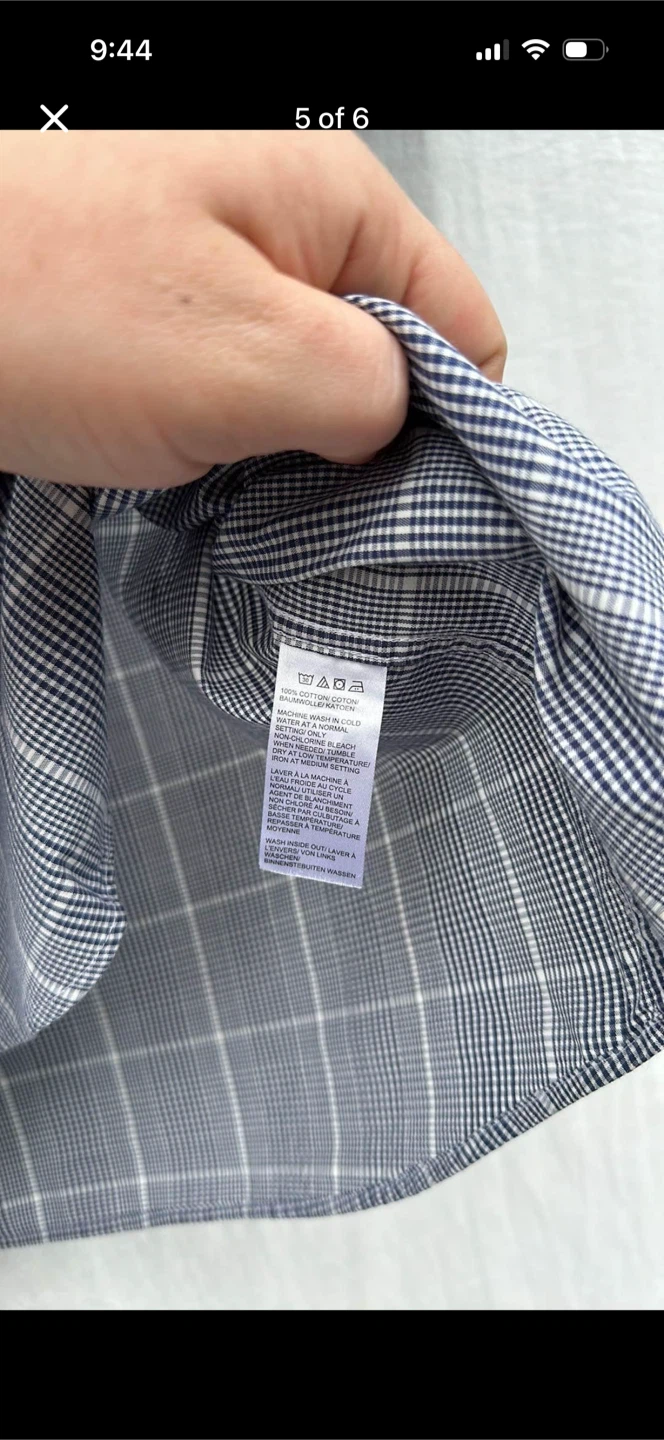 Black Brown Mini Plaid Button Down Tee Shirt - photo 5