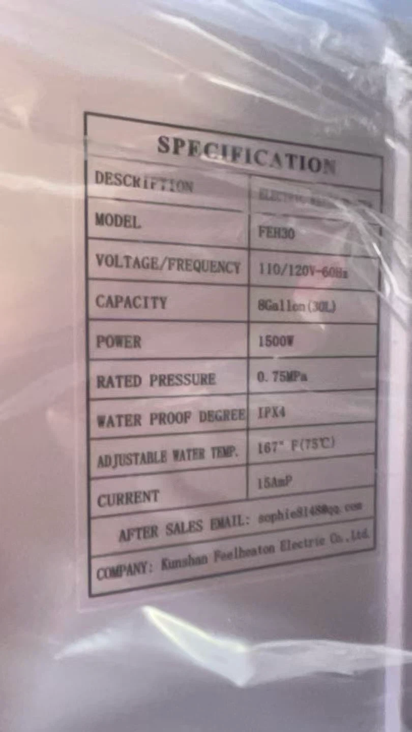 8 Gallon Electric Water Heater 120V 1500W – Under Sink, RV - photo 4