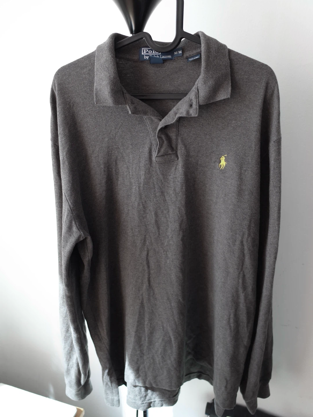 Polo Ralph Lauren Dark Gray Long Sleeve Polo Shirt 165$ (M)