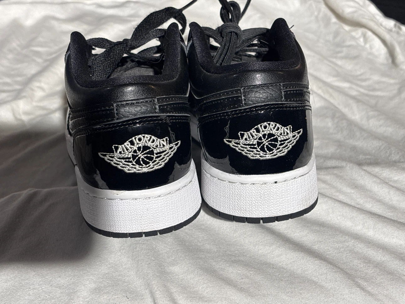 Air Jordan 1 Low Black Patent Leather Sneakers - photo 3