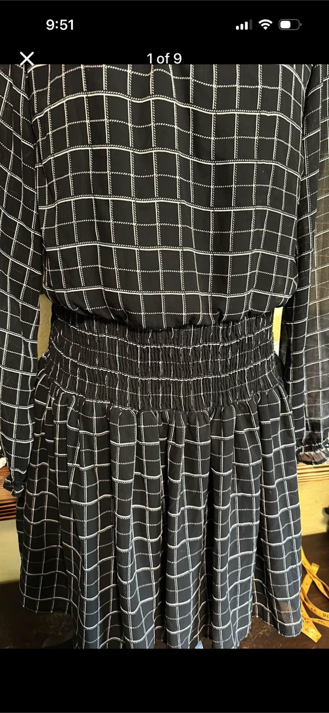 New Glory Checkered Long sleeve Dress with Ruffles - photo 2