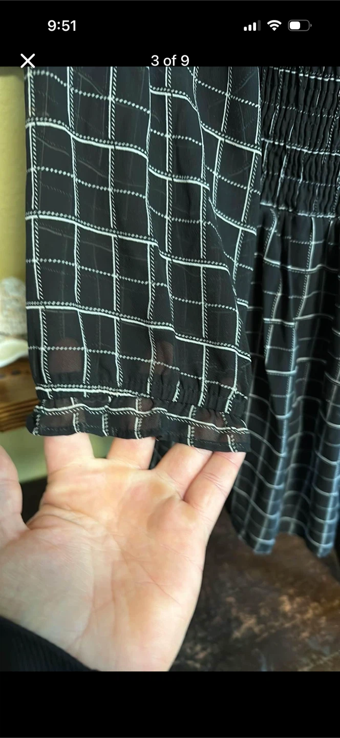 New Glory Checkered Long sleeve Dress with Ruffles - photo 3