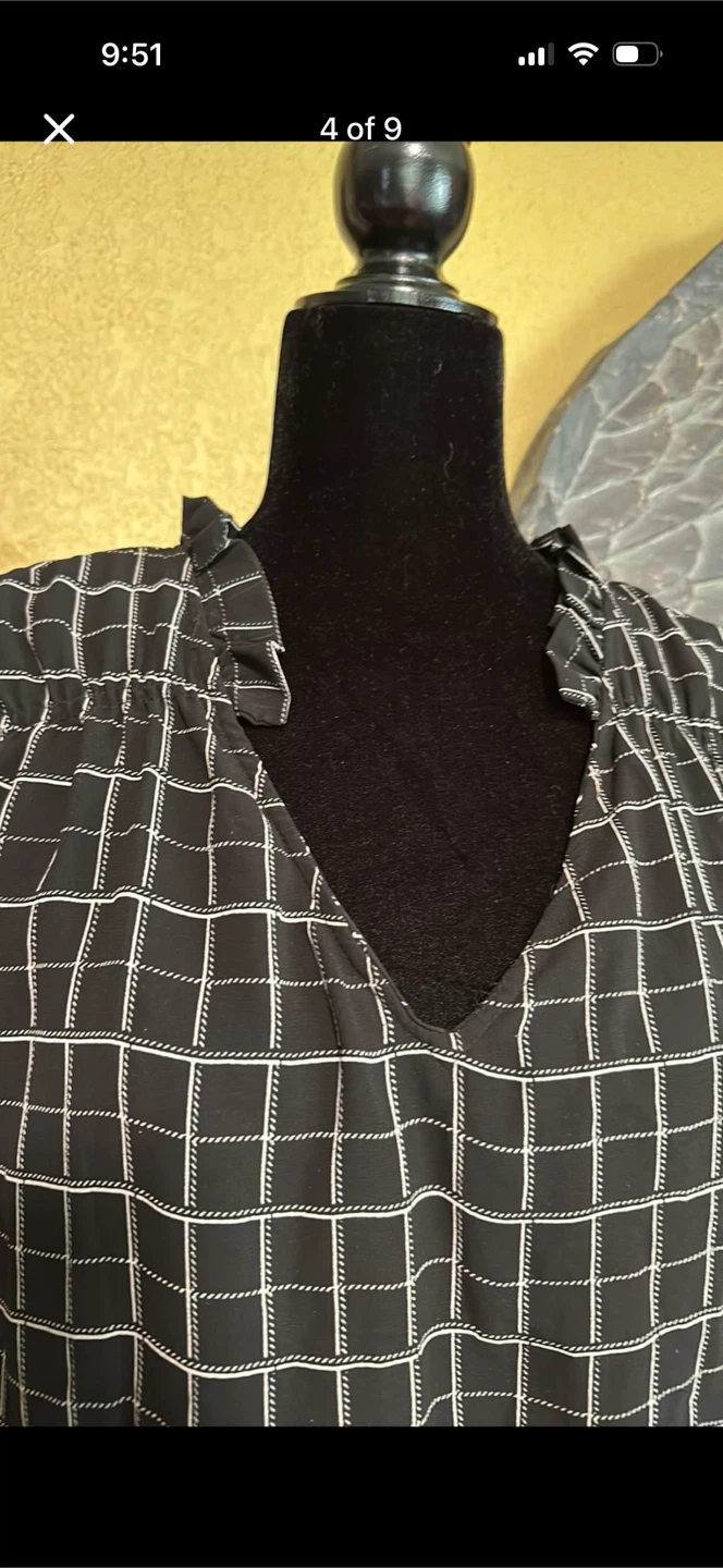New Glory Checkered Long sleeve Dress with Ruffles - photo 4