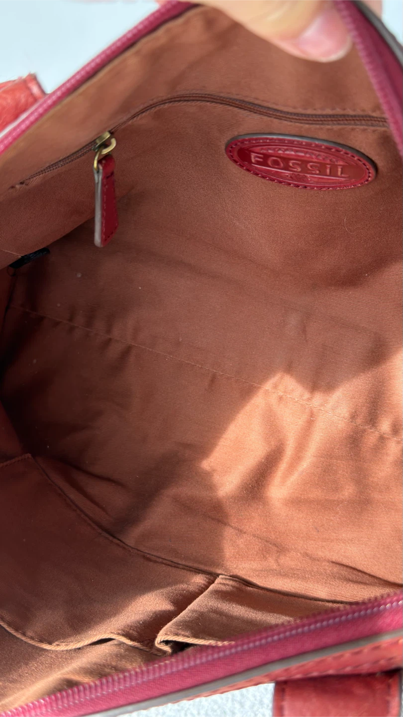 Red Fossil Leather Handbag - photo 5